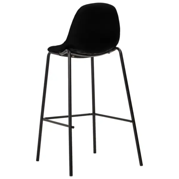 Kangast baaritoolid jalatoega, 4 tk, must, metalljalgadega, 51 x 49 x 99 cm – 5