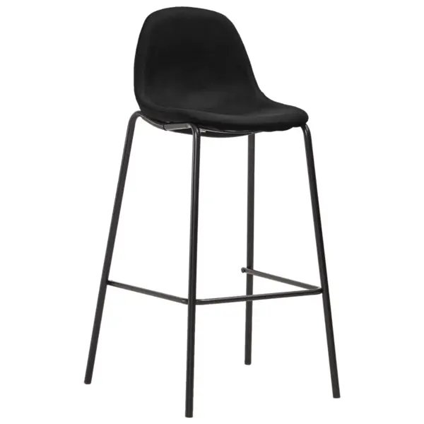 Kangast baaritoolid jalatoega, 6 tk, must, metallraamiga, 51 x 49 x 99 cm – 2