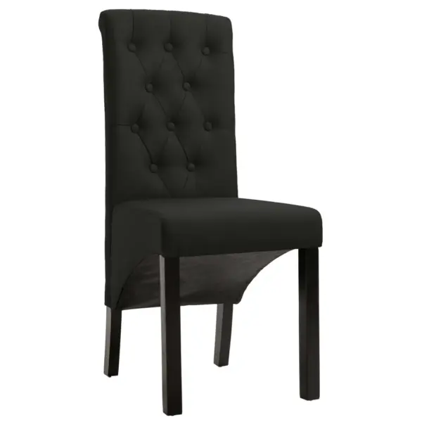 Mustad kangast söögitoolid kõrge seljatoega, 2 tk, kummipuust raamiga, 42 x 57 x 95 cm – 2