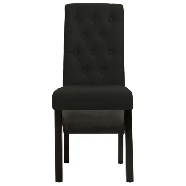 Mustad kangast söögitoolid kõrge seljatoega, 2 tk, kummipuust raamiga, 42 x 57 x 95 cm – 3