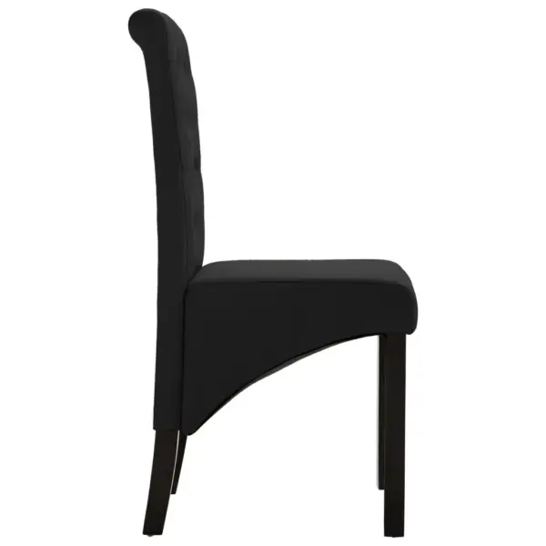 Mustad kangast söögitoolid kõrge seljatoega, 2 tk, kummipuust raamiga, 42 x 57 x 95 cm – 4