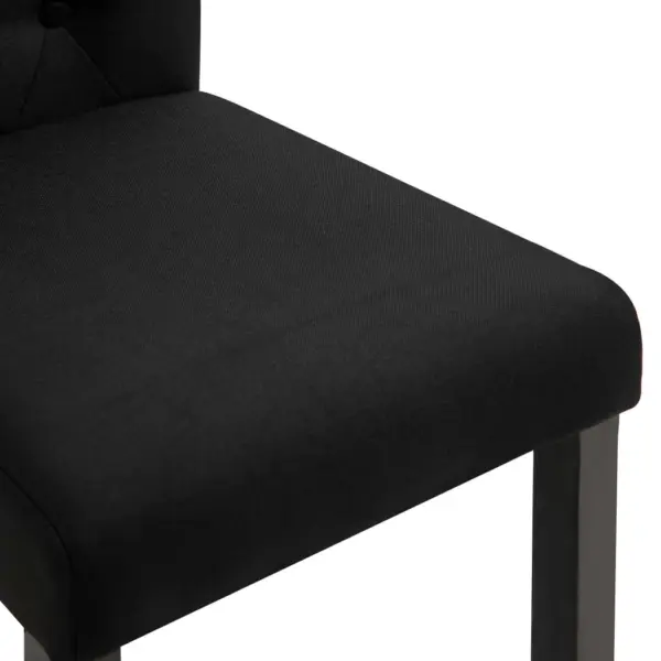 Mustad kangast söögitoolid kõrge seljatoega, 2 tk, kummipuust raamiga, 42 x 57 x 95 cm – 6