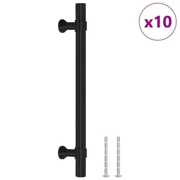 Kapi käepidemed, 10 tk, must roostevaba teras, 128 mm auguvahe - 2