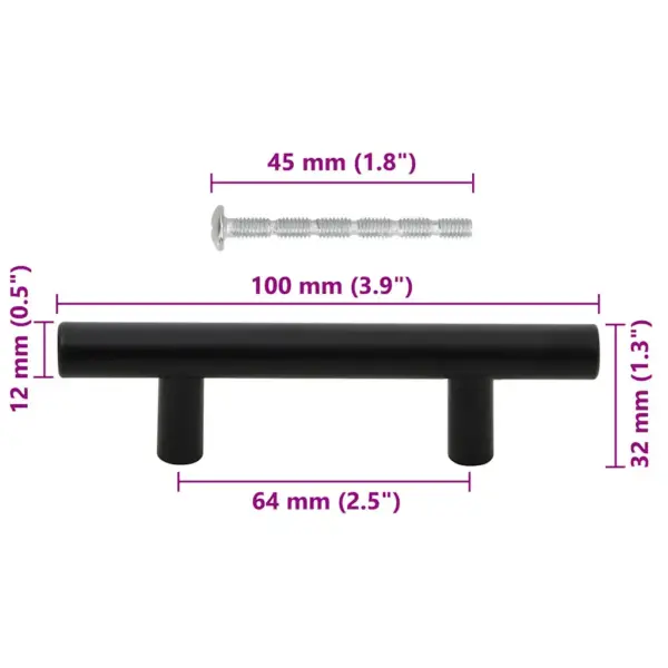 Mustad T-kujulised kapi käepidemed, 10 tk, roostevaba teras, ava vahe 64 mm – 10