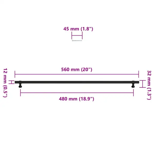 Mustad roostevabast terasest kapi käepidemed, 5 tk, 480 mm auguvahe – 10