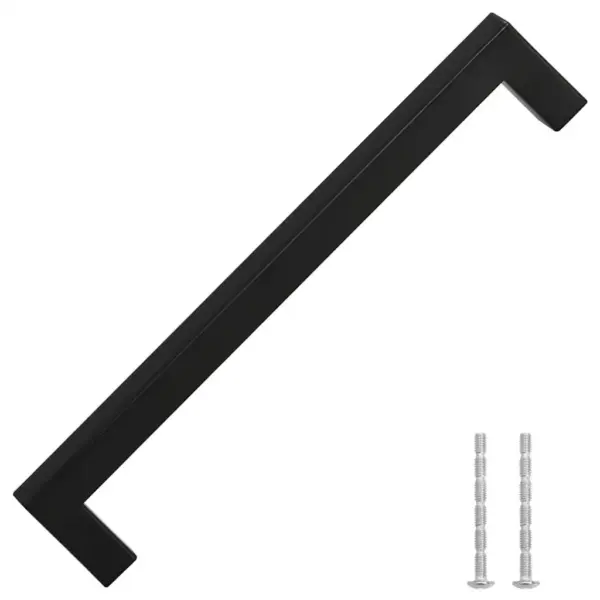 Mustad kandilised kapi käepidemed 5 tk, roostevaba teras, ava 192 mm – 3