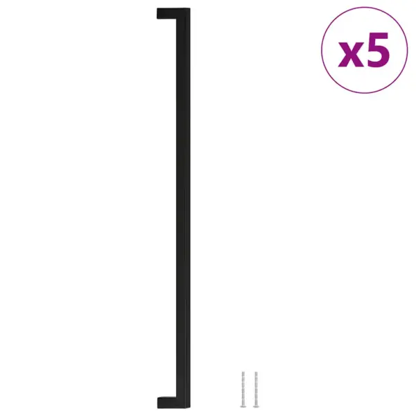 Mustad kandilised kapi käepidemed 5 tk, roostevaba teras, ava vahe 480 mm – 2