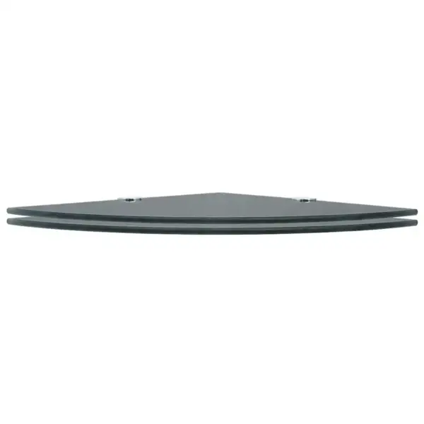 Mustad klaasist nurgariiulid, 2 tk, kroomitud tugedega, 25 x 25 cm – 2