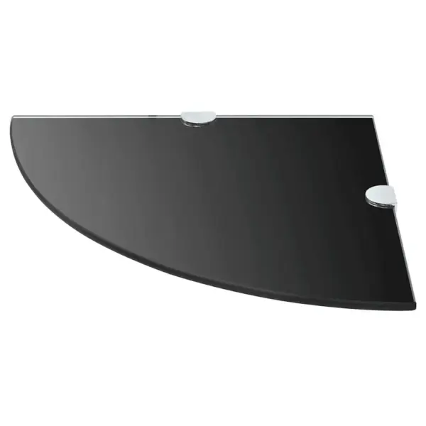 Mustad klaasist nurgariiulid, 2 tk, kroomitud tugedega, 25 x 25 cm – 3
