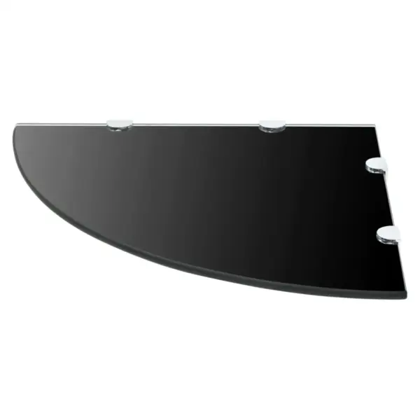 Mustad klaasist nurgariiulid, 2 tk, kroomitud tugedega, 45 x 45 cm – 3