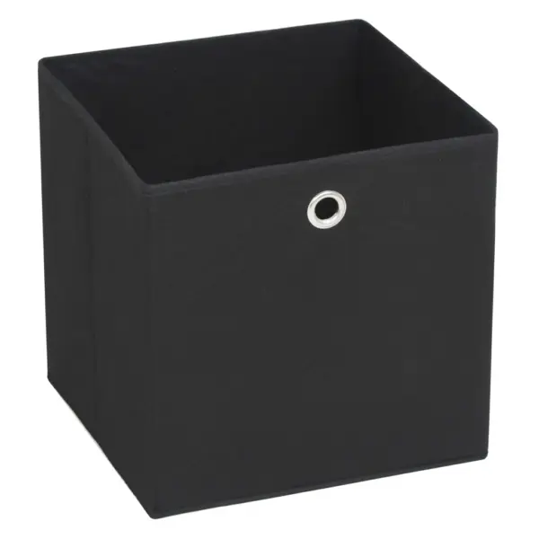Kokkupandavad mittekootud kangast hoiukastid metallrõngaga, must, 10 tk, 32 x 32 x 32 cm – 2
