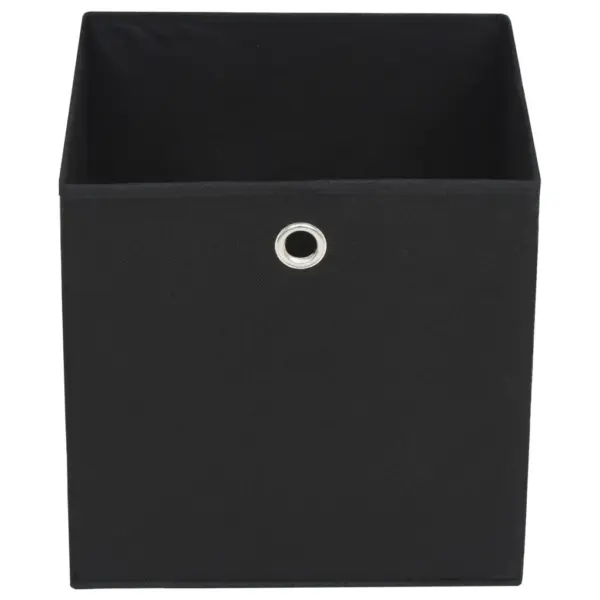 Kokkupandavad mittekootud kangast hoiukastid metallrõngaga, must, 10 tk, 32 x 32 x 32 cm – 3