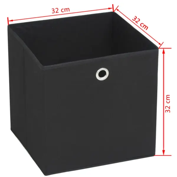 Kokkupandavad mittekootud kangast hoiukastid metallrõngaga, must, 10 tk, 32 x 32 x 32 cm – 7