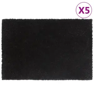 Kookoskiust uksematid libisemiskindla PVC-alusega, must, 40 x 60 cm, 5 tk