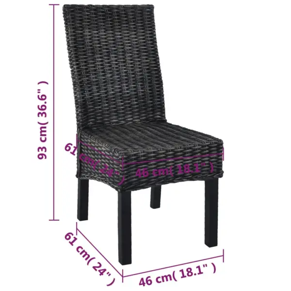 Söögitoolid 6 tk, must Kubu rotang ja mangopuit, 46 x 61 x 93 cm – 8