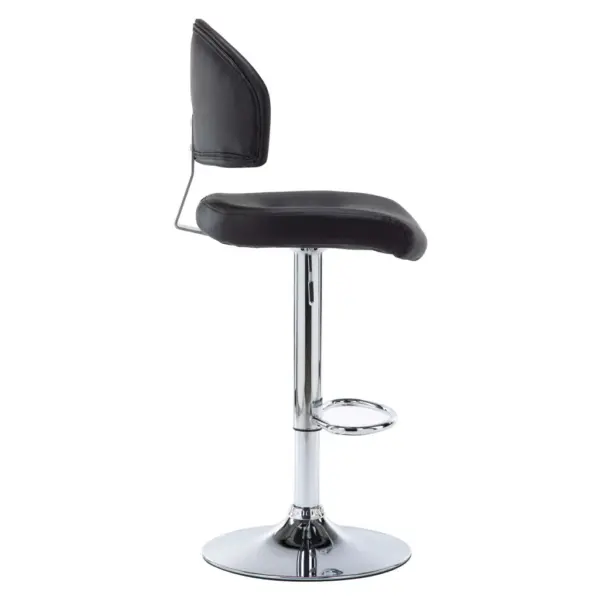 Mustad reguleeritava kõrgusega kunstnahast baaripukid jalatoega, 2 tk – 4