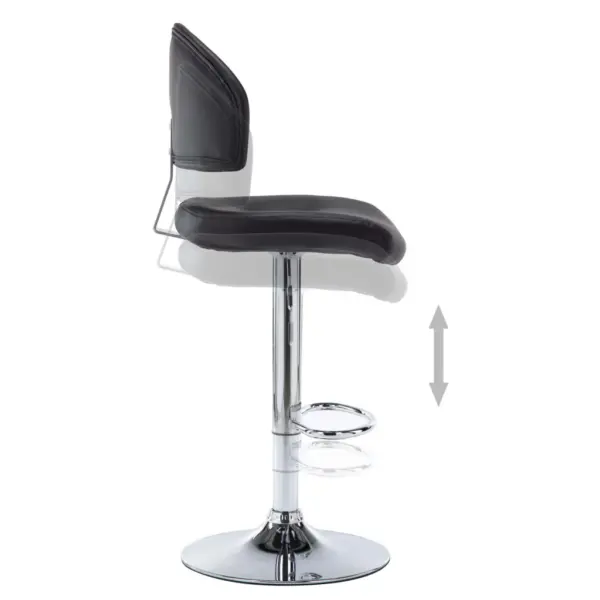 Mustad reguleeritava kõrgusega kunstnahast baaripukid jalatoega, 2 tk – 7