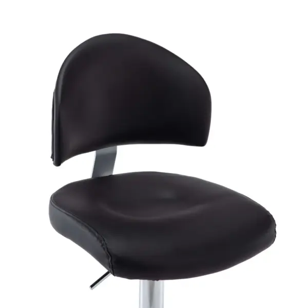 Mustad reguleeritava kõrgusega kunstnahast baaripukid jalatoega, 2 tk – 8