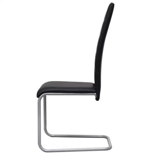 Mustad vetruvate jalgadega söögitoolid, kunstnahk, 6 tk – 4