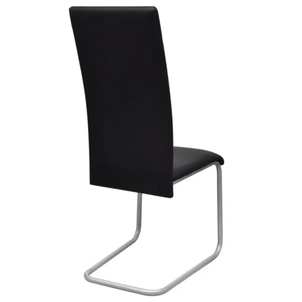Mustad vetruvate jalgadega söögitoolid, kunstnahk, 6 tk – 5