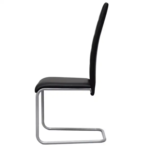 Konsooljalgadega mustad kunstnahast söögitoolid, 2 tk, terasraamiga – 4