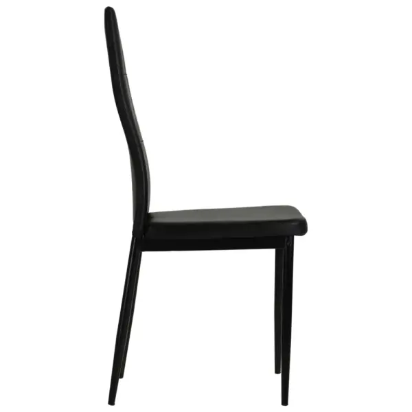 Mustad kunstnahast söögitoolid kristallnuppudega, 2 tk, puitraami ja terasjalgadega – 4