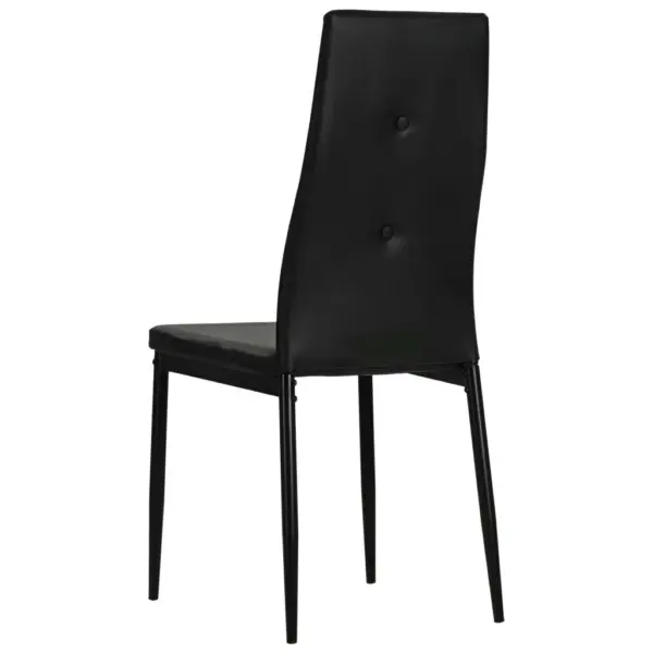 Mustad kunstnahast söögitoolid kristallnuppudega, 2 tk, puitraami ja terasjalgadega – 5