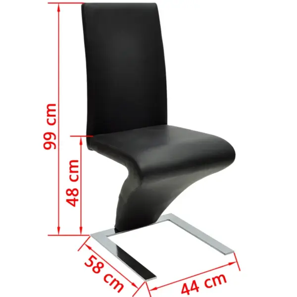 Mustad kunstnahast söögitoolid kroomitud jalgadega, 4 tk – 6