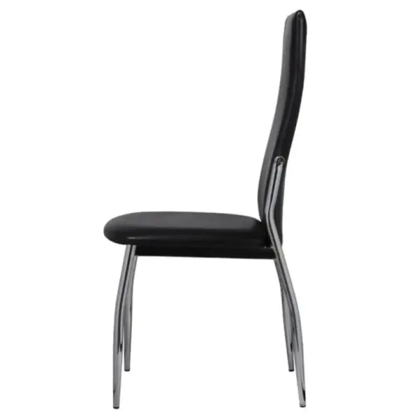 Mustad kunstnahast söögitoolid, 6 tk, terasjalgadega, 43 x 54 x 100 cm – 4