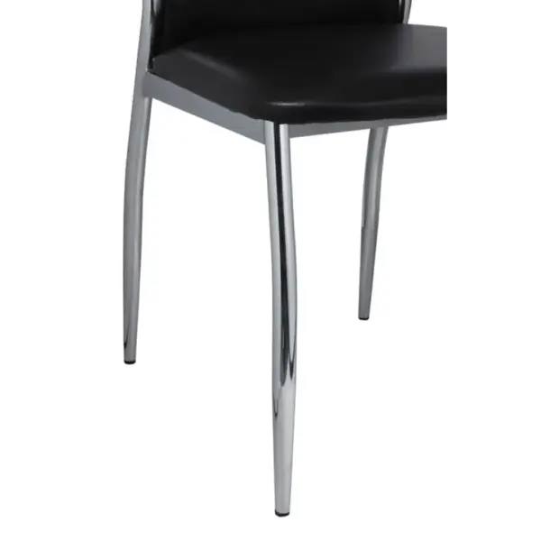 Mustad kunstnahast söögitoolid, 6 tk, terasjalgadega, 43 x 54 x 100 cm – 5