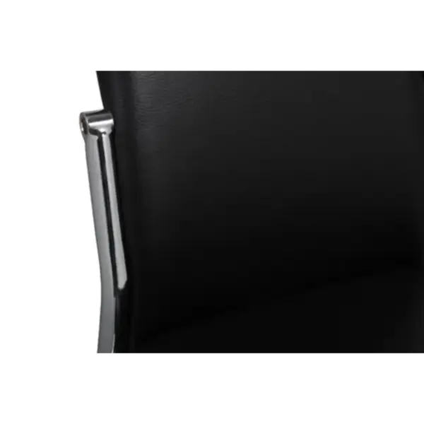 Mustad kunstnahast söögitoolid, 6 tk, terasjalgadega, 43 x 54 x 100 cm – 6