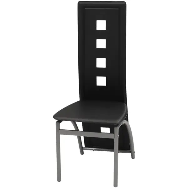 Söögitoolid kõrge seljatoega, must kunstnahk, 2 tk – 3