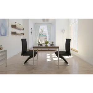 Ergonoomilised söögitoolid, must kunstnahk, kroomitud jalad, 2 tk