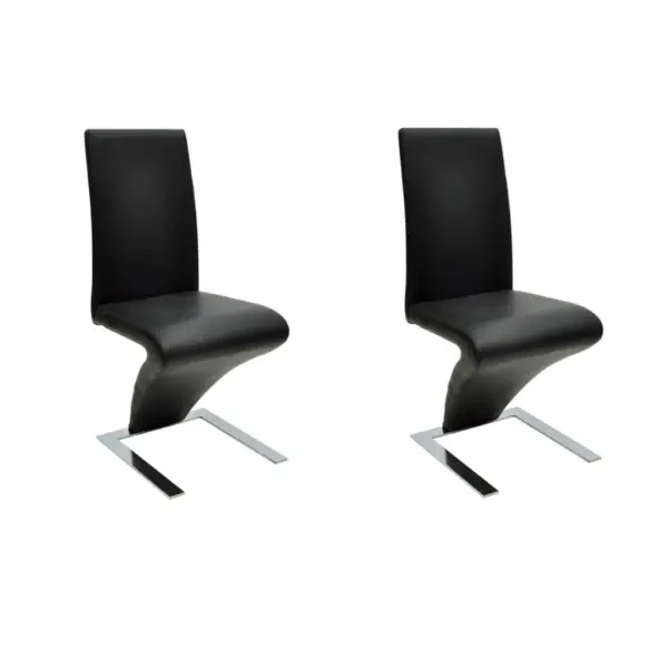 Ergonoomilised söögitoolid, must kunstnahk, kroomitud jalad, 2 tk – 2