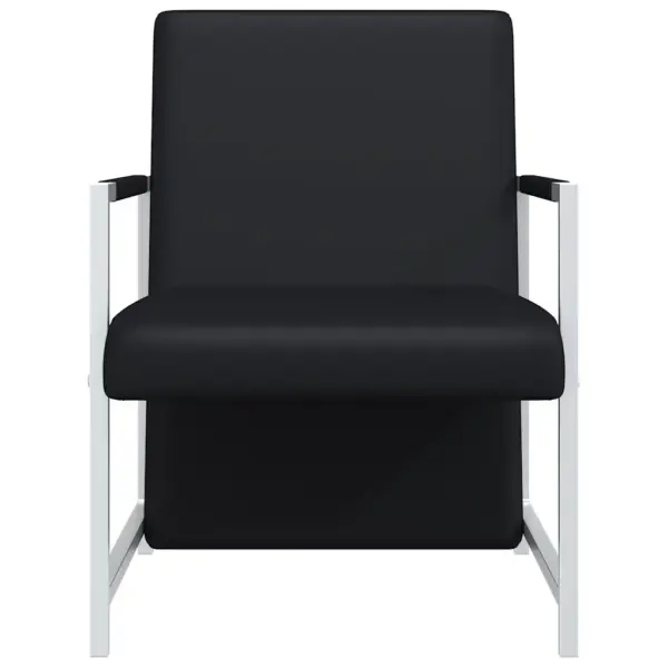 Kaasaegsed mustad tugitoolid, 2 tk, kunstnahk, kroomitud raamiga, 53 x 69 x 73 cm – 4