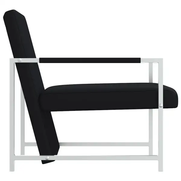 Kaasaegsed mustad tugitoolid, 2 tk, kunstnahk, kroomitud raamiga, 53 x 69 x 73 cm – 5