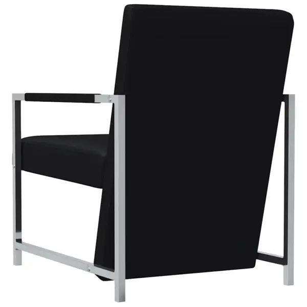 Kaasaegsed mustad tugitoolid, 2 tk, kunstnahk, kroomitud raamiga, 53 x 69 x 73 cm – 6