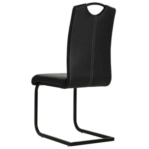 Vetruva raamiga söögitoolid, 6 tk, must kunstnahk ja teras, 43 x 55 x 100 cm – 5