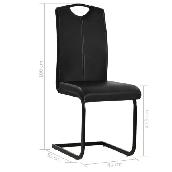 Vetruva raamiga söögitoolid, 6 tk, must kunstnahk ja teras, 43 x 55 x 100 cm – 8