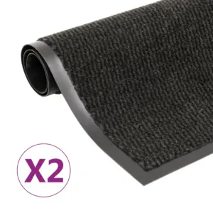 Libisemiskindlad tupsulised uksematid, 2 tk, must, 90 x 150 cm