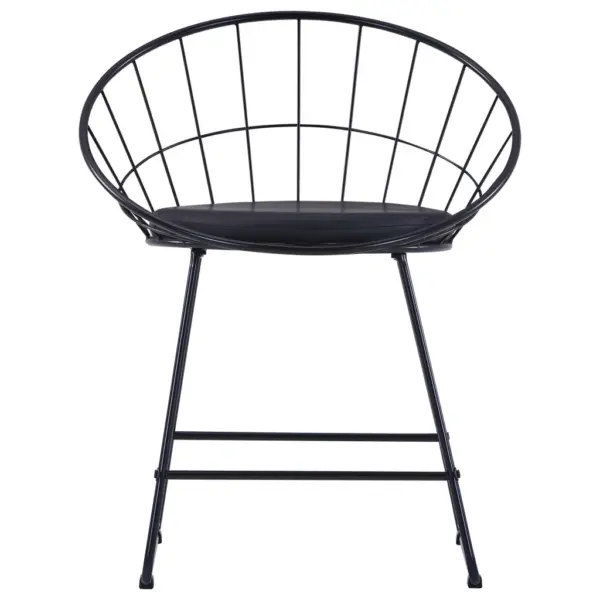Mustad söögitoolid kunstnahast istmepatjadega, 4 tk, pulbervärvitud teras, 58 x 51 x 72,5 cm – 2