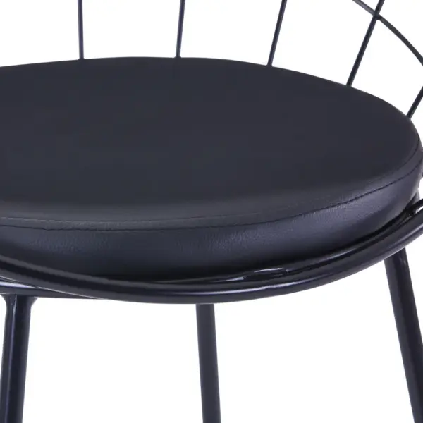 Mustad söögitoolid kunstnahast istmepatjadega, 4 tk, pulbervärvitud teras, 58 x 51 x 72,5 cm – 7