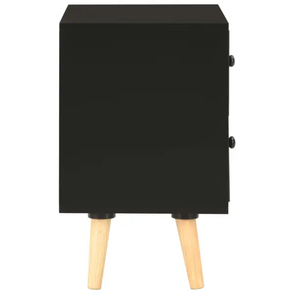 Öökapid 2 tk, mustad, 2 sahtliga, MDF-korpus ja männipuidust jalad, 40 x 30 x 50 cm – 5