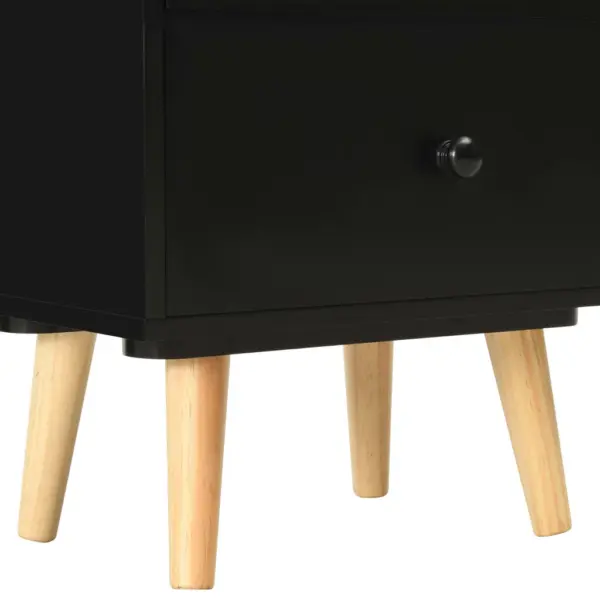 Öökapid 2 tk, mustad, 2 sahtliga, MDF-korpus ja männipuidust jalad, 40 x 30 x 50 cm – 7