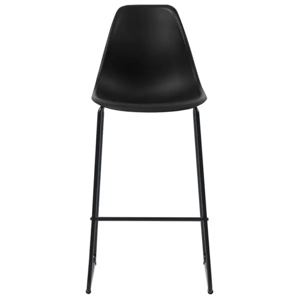 Mustad baaritoolid plastist istmega, metalljalgadel, 2 tk, 48 x 57 x 112,5 cm – 3