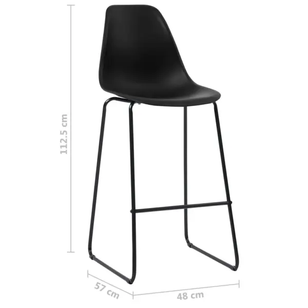 Mustad plastist baaritoolid metalljalgadel, 4 tk, 48 x 57 x 112,5 cm – 7