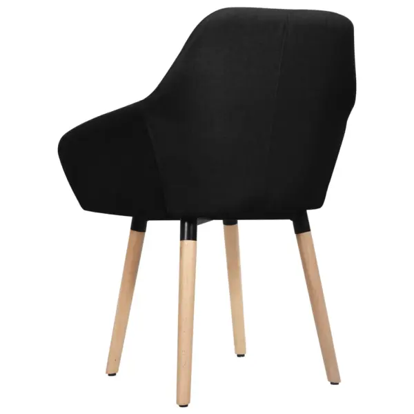Polsterdatud söögitoolid käetugedega, 2 tk, must kangas, puidust ja metallist jalad, 62 x 54 x 83,5 cm – 3