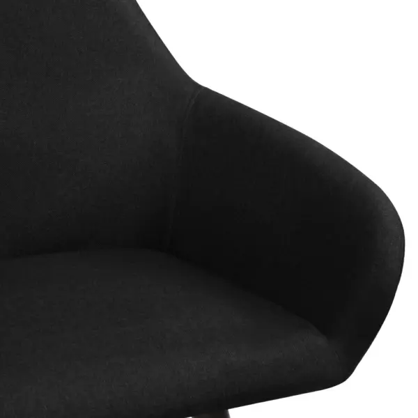 Polsterdatud söögitoolid käetugedega, 2 tk, must kangas, puidust ja metallist jalad, 62 x 54 x 83,5 cm – 5