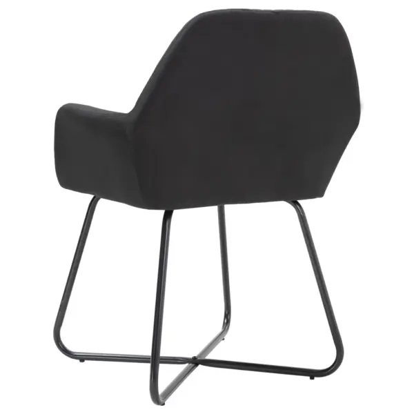 Polsterdatud käetugedega söögitoolid, 4 tk, must kangas, metalljalgadega – 5