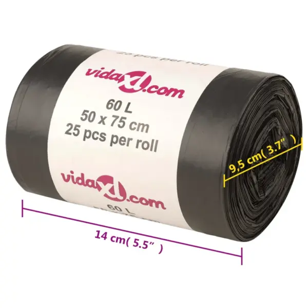 Mustad LDPE prügikotid, 60 l, 50 x 75 cm, 30 µm, 250 tk – 6